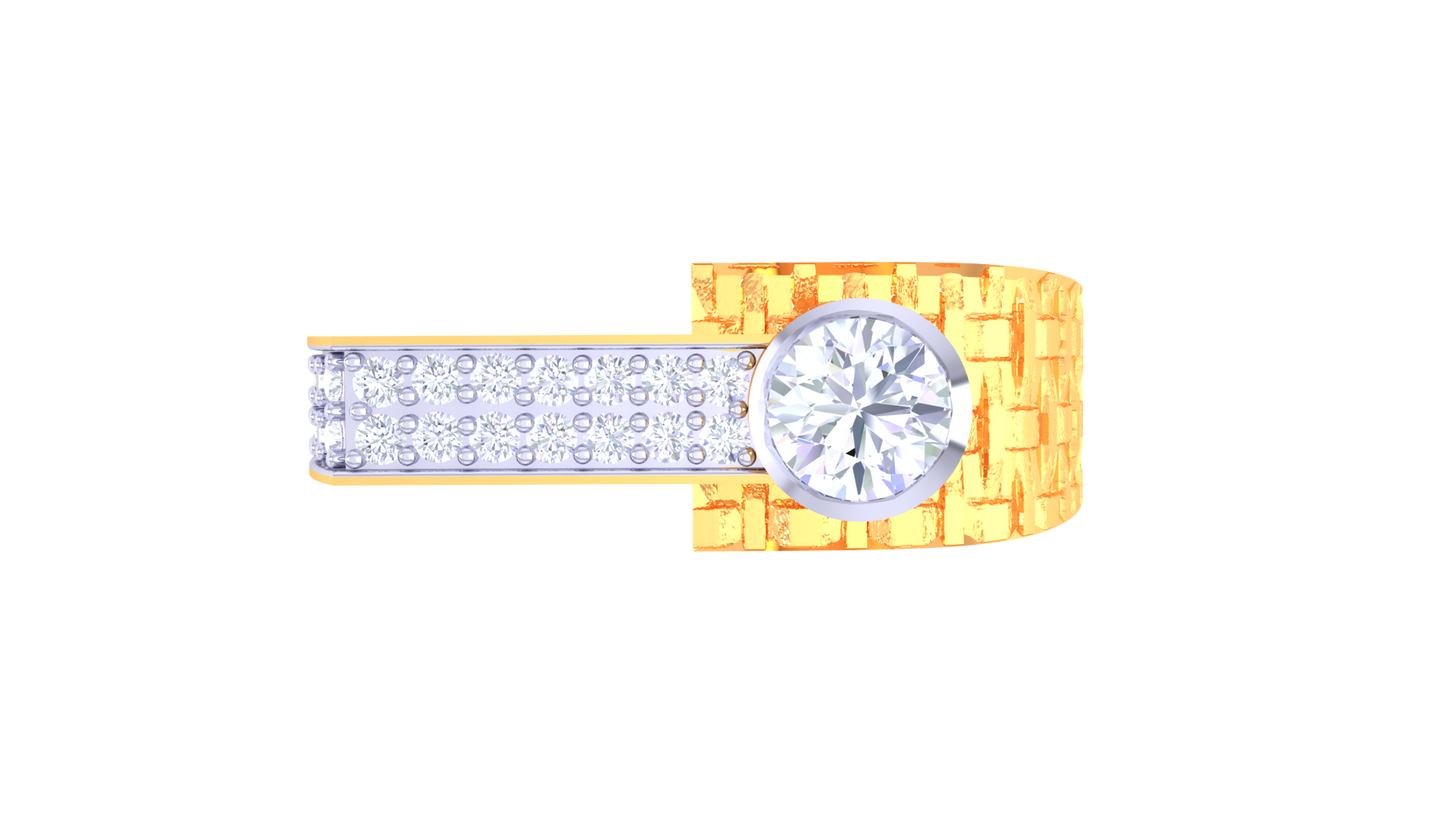 Iconique Vertex Solitaire – 0.48 Ct Round Diamond Gold Ring