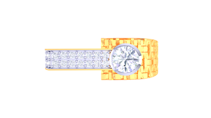 Iconique Vertex Solitaire – 0.48 Ct Round Diamond Gold Ring