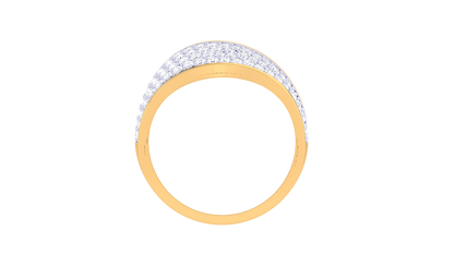 Lumiere Twist Lattice Gold Ring - 0.62 Ct Pavé Diamond
