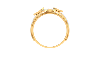 Eclat Celestial Orbit Ring In Gold – 0.27 Ct Diamonds With Asymmetric Elegance