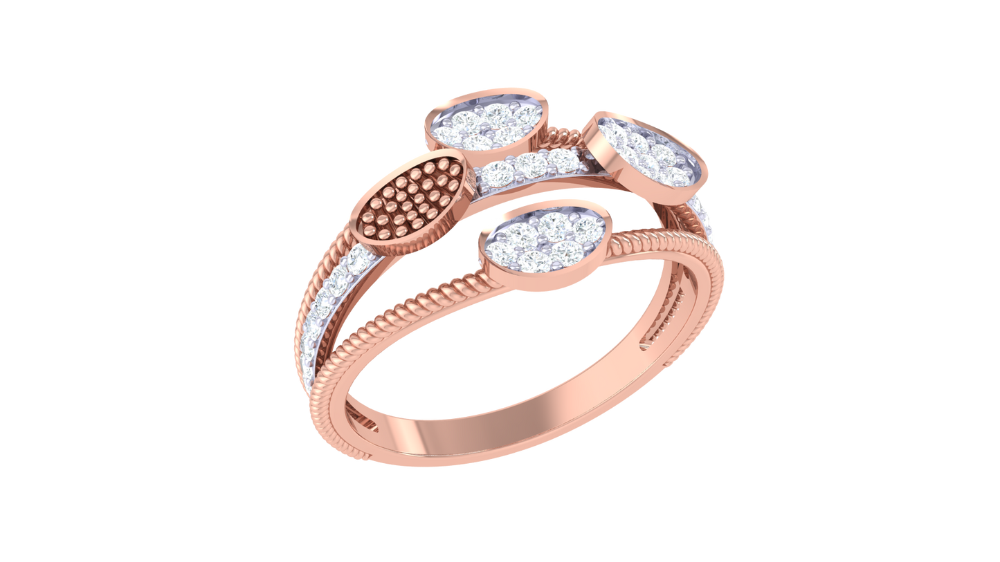 Eclat Celestial Orbit Ring In Gold – 0.27 Ct Diamonds With Asymmetric Elegance
