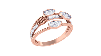 Eclat Celestial Orbit Ring In Gold – 0.27 Ct Diamonds With Asymmetric Elegance