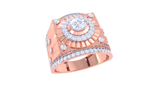 Éclat Sunbrust Halo Rayonne Gold Ring – 0.7 Ct Radiant Diamond