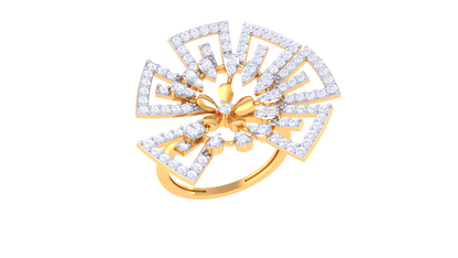 Eclat Radiant Bloom Ring In Gold  – 0.88 Ct Brilliant Round Diamonds