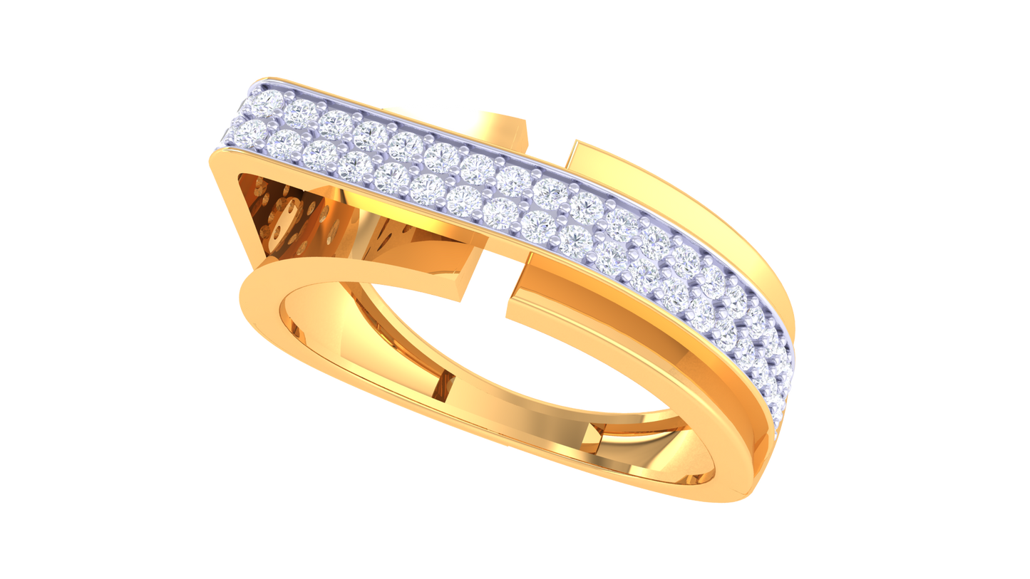 Iconique Ligne Pure – 0.38 Ct Round Diamond Gold Ring