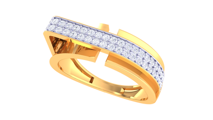 Iconique Ligne Pure – 0.38 Ct Round Diamond Gold Ring