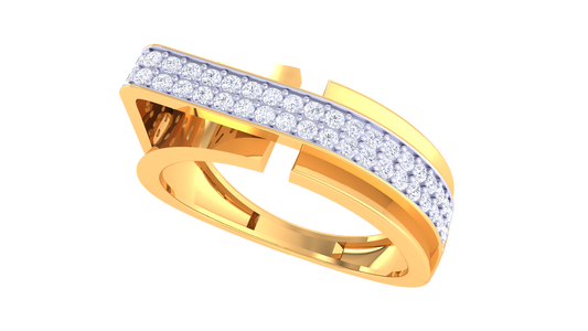 Iconique Ligne Pure – 0.38 Ct Round Diamond Gold Ring