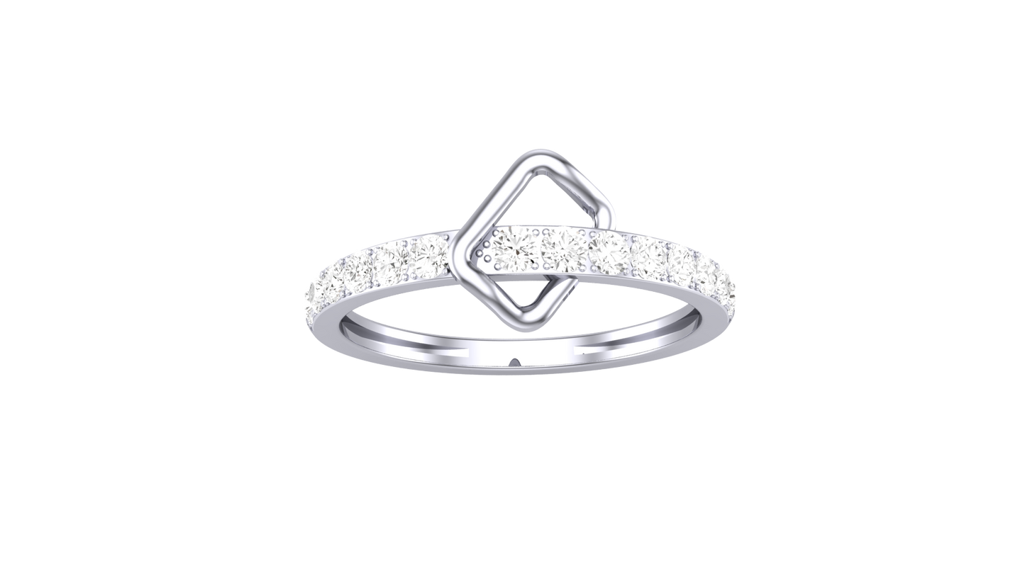 Lumiere Celestia Triangle Ring With – 0.17 Ct Round Brillient Cut Diamond