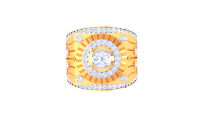 Éclat Sunbrust Halo Rayonne Gold Ring – 0.7 Ct Radiant Diamond