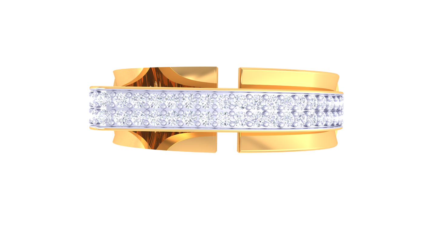 Iconique Ligne Pure – 0.38 Ct Round Diamond Gold Ring