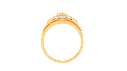 Éclat Sunbrust Halo Rayonne Gold Ring – 0.7 Ct Radiant Diamond