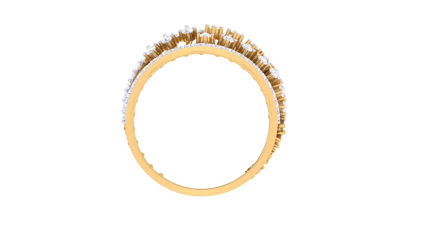 Lumiere Regal Lattice Ring In Gold – 0.62 Ct Pave Set Diamonds