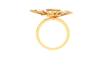Eclat Radiant Bloom Ring In Gold  – 0.88 Ct Brilliant Round Diamonds