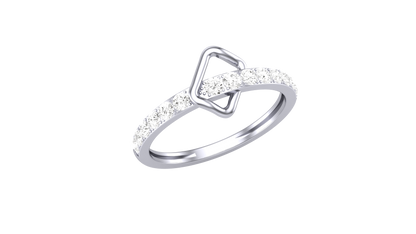 Lumiere Celestia Triangle Ring With – 0.17 Ct Round Brillient Cut Diamond