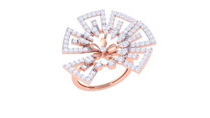 Eclat Radiant Bloom Ring In Gold  – 0.88 Ct Brilliant Round Diamonds