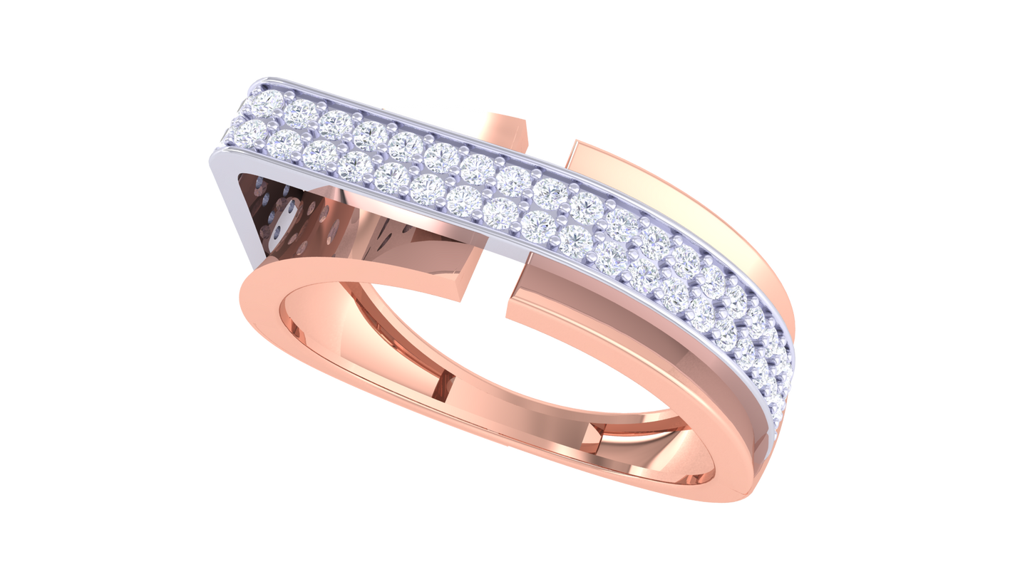 Iconique Ligne Pure – 0.38 Ct Round Diamond Gold Ring