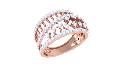 Lumiere Regal Lattice Ring In Gold – 0.62 Ct Pave Set Diamonds