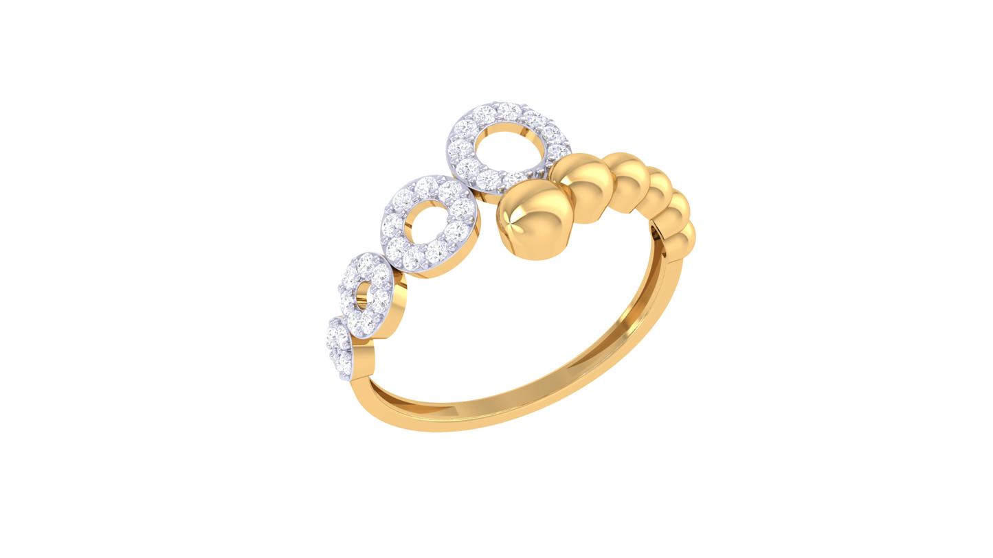Lumiere Orbit Bloom Ring In Gold – 0.20 Ct Brilliant Cut Diamonds