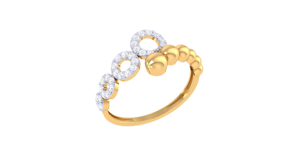 Lumiere Orbit Bloom Ring In Gold – 0.20 Ct Brilliant Cut Diamonds