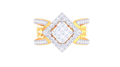 Lumière Prisma Halo – 0.57 Ct Square Diamond Gold Ring