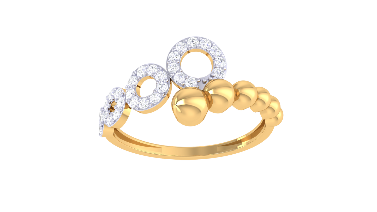 Lumiere Orbit Bloom Ring In Gold – 0.20 Ct Brilliant Cut Diamonds