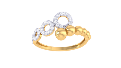 Lumiere Orbit Bloom Ring In Gold – 0.20 Ct Brilliant Cut Diamonds