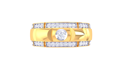 Iconique Barre Équilibre – 0.35 Ct Round Diamond Gold Ring