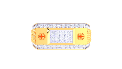 Éclat Imperial Moderne Grid Rose Gold Ring – 0.52ct Round Pave Diamonds