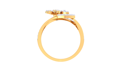 Iconique Floral Elegance Gold Ring – 0.32 Ct Diamonds
