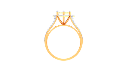 Lumière Prisma Halo – 0.57 Ct Square Diamond Gold Ring
