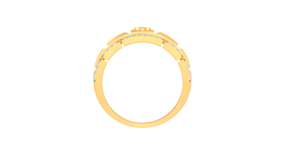 Iconique Barre Équilibre – 0.35 Ct Round Diamond Gold Ring