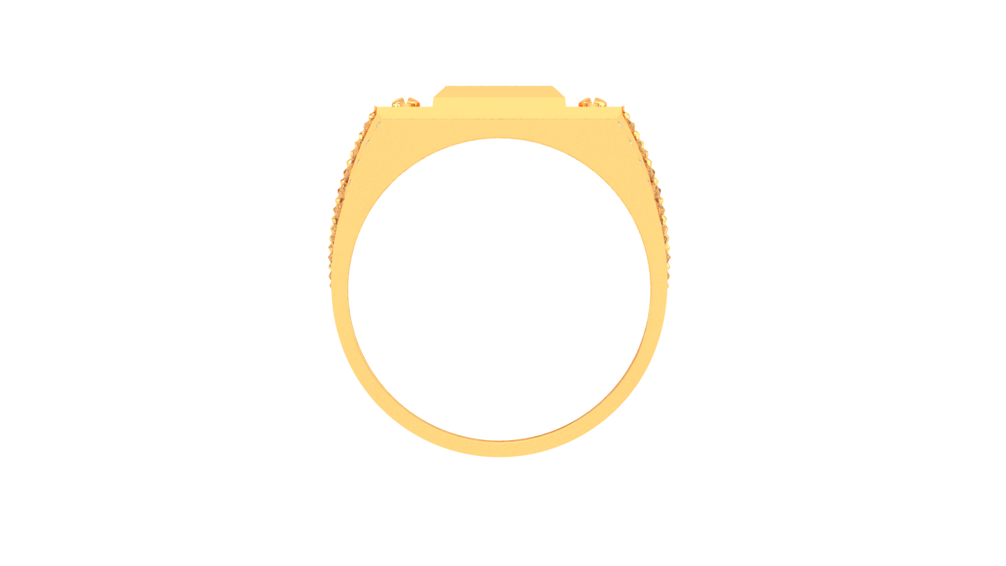 Éclat Imperial Moderne Grid Rose Gold Ring – 0.52ct Round Pave Diamonds