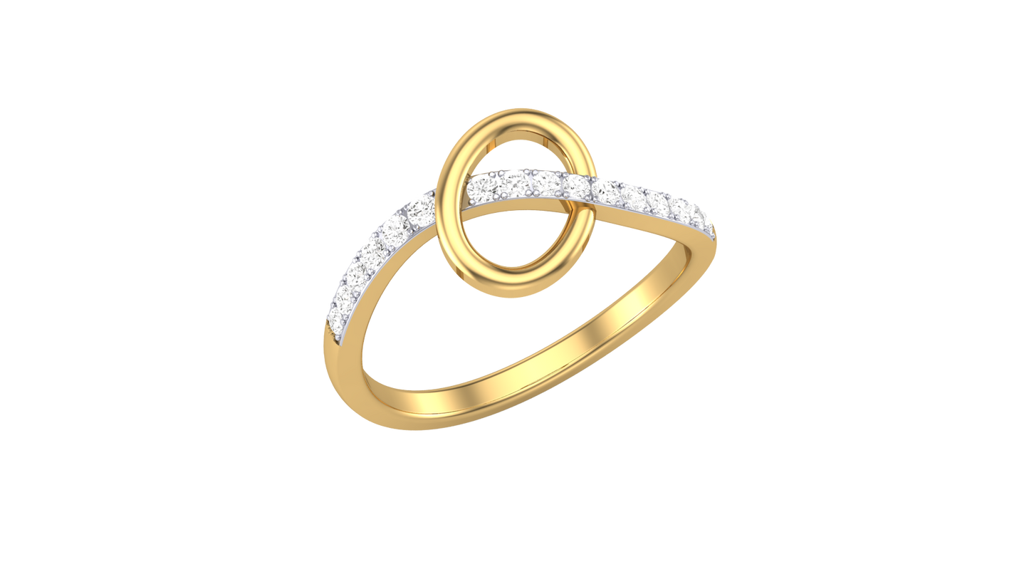 Lumiere Orbit Loop Ring – 0.17 Ct Round Diamonds In Gold