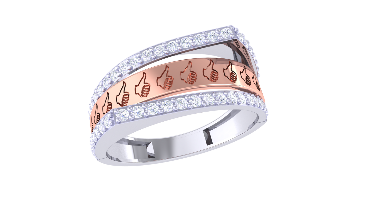 Éclat Éclipse Fusion Gold Ring – 0.49 Ct Radiant Pave Diamonds