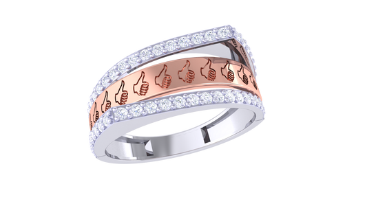 Éclat Éclipse Fusion Gold Ring – 0.49 Ct Radiant Pave Diamonds