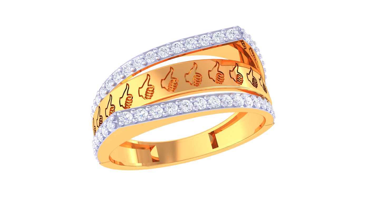 Éclat Éclipse Fusion Gold Ring – 0.49 Ct Radiant Pave Diamonds