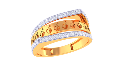 Éclat Éclipse Fusion Gold Ring – 0.49 Ct Radiant Pave Diamonds