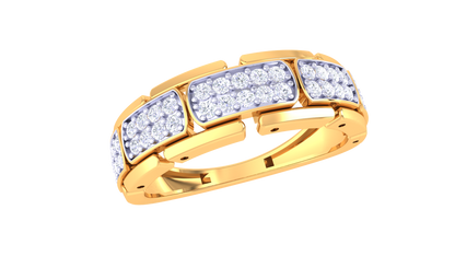 Iconique Bloc Séquence – 0.35 Ct Round Diamond Gold Ring