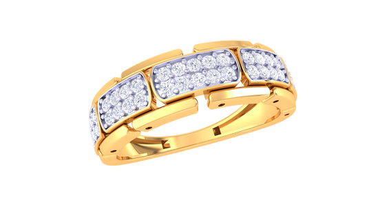 Iconique Bloc Séquence – 0.35 Ct Round Diamond Gold Ring