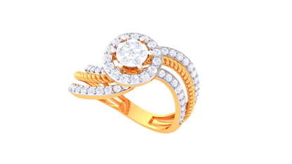 Lumière Aura Spirale Gold Ring – 0.61 Ct Round Diamonds