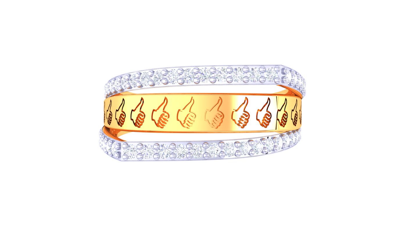 Éclat Éclipse Fusion Gold Ring – 0.49 Ct Radiant Pave Diamonds