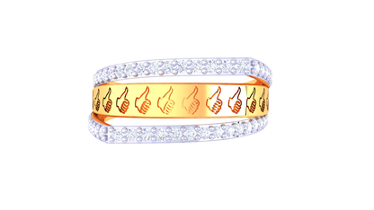 Éclat Éclipse Fusion Gold Ring – 0.49 Ct Radiant Pave Diamonds