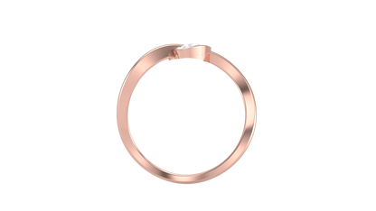 Lumiere Heartloop Rose Gold Ring - 0.09 Ct Round Diamond Pavé