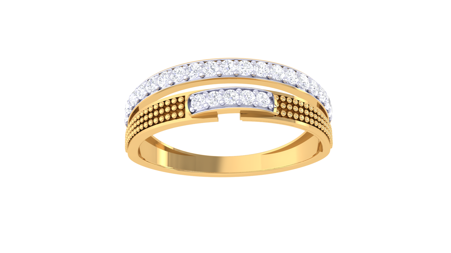 Lumiere Beaded Channel Rose Gold Ring – 0.24 Ct Dazzling Round Diamonds