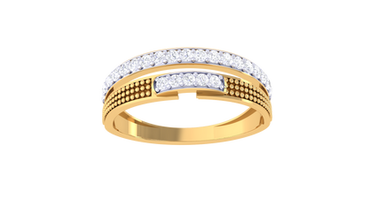 Lumiere Beaded Channel Rose Gold Ring – 0.24 Ct Dazzling Round Diamonds