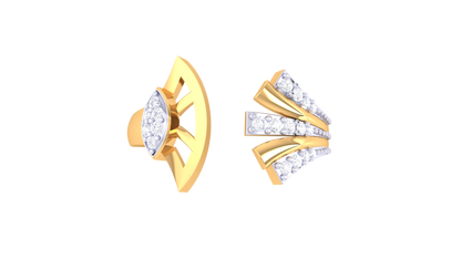 Eclat Asymmetric Radiance Open Ring In Gold - 0.13 Ct Brilliant Cut Diamond Accents