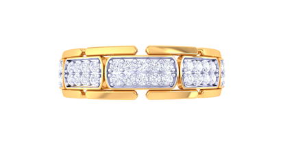 Iconique Bloc Séquence – 0.35 Ct Round Diamond Gold Ring