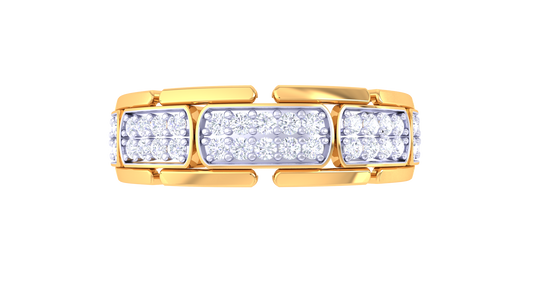 Iconique Bloc Séquence – 0.35 Ct Round Diamond Gold Ring
