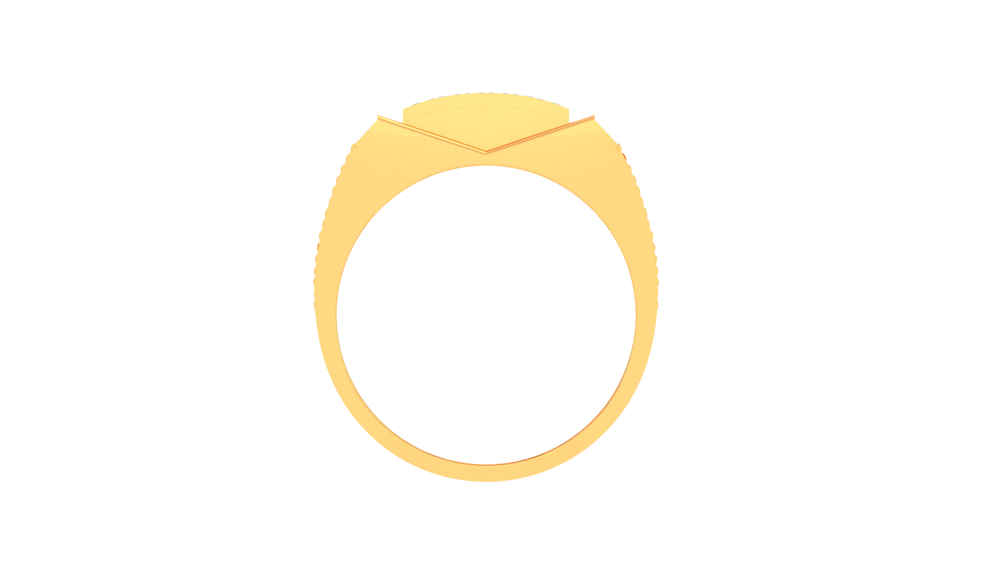 Éclat Parallèle Moderne Gold Ring – 0.49 Ct Round Pave Diamonds