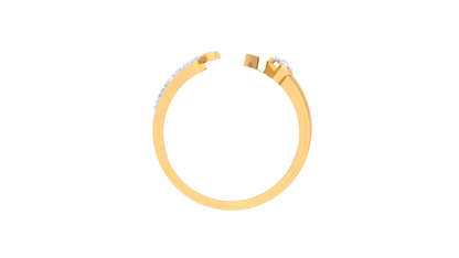 Eclat Asymmetric Radiance Open Ring In Gold - 0.13 Ct Brilliant Cut Diamond Accents